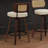 Modern Swivel Bar Stool Set Walnut Premium Bar Stools Upholstered Faux Leather Counter Height Bar Stools, Mid Century Modern Bar Stools-1785822156