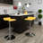 Orozco Contemporary Vinyl Adjustable Height Barstool with Solid Wave Seat and Chrome Base-1098382022