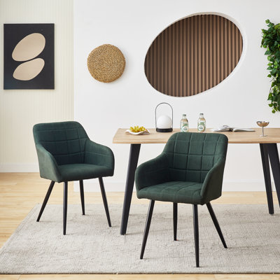 Priscilla 50cm H Linen Upholstered Metal Armchair