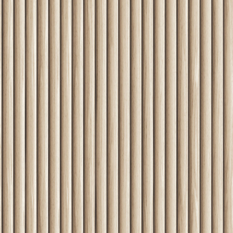  Reeded Wood Peel and Stick Wallpaper Blonde