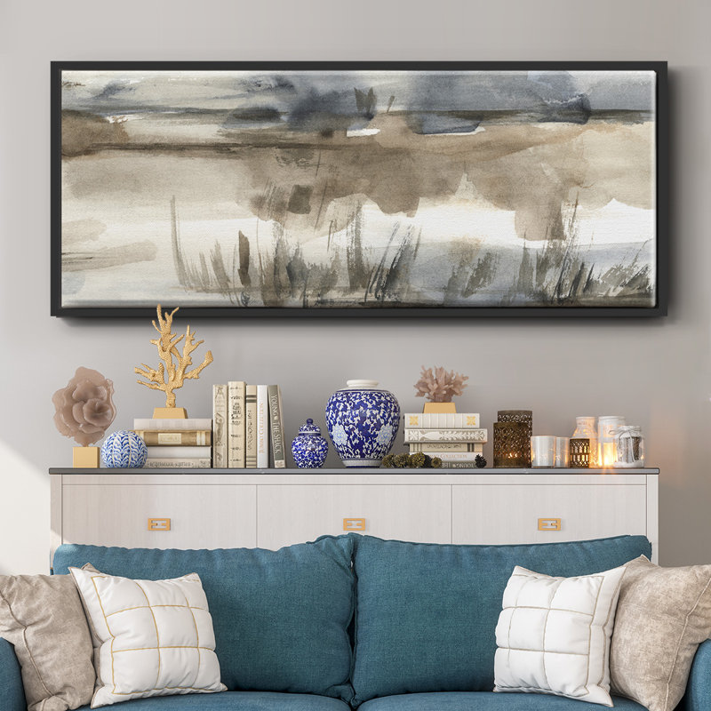 BlueGrey Marsh I - toile encadrée, 20" H x 50" W