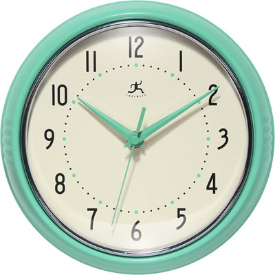 Infinity Instruments LTD. Rétro horloge murale de cuisine Mid Century