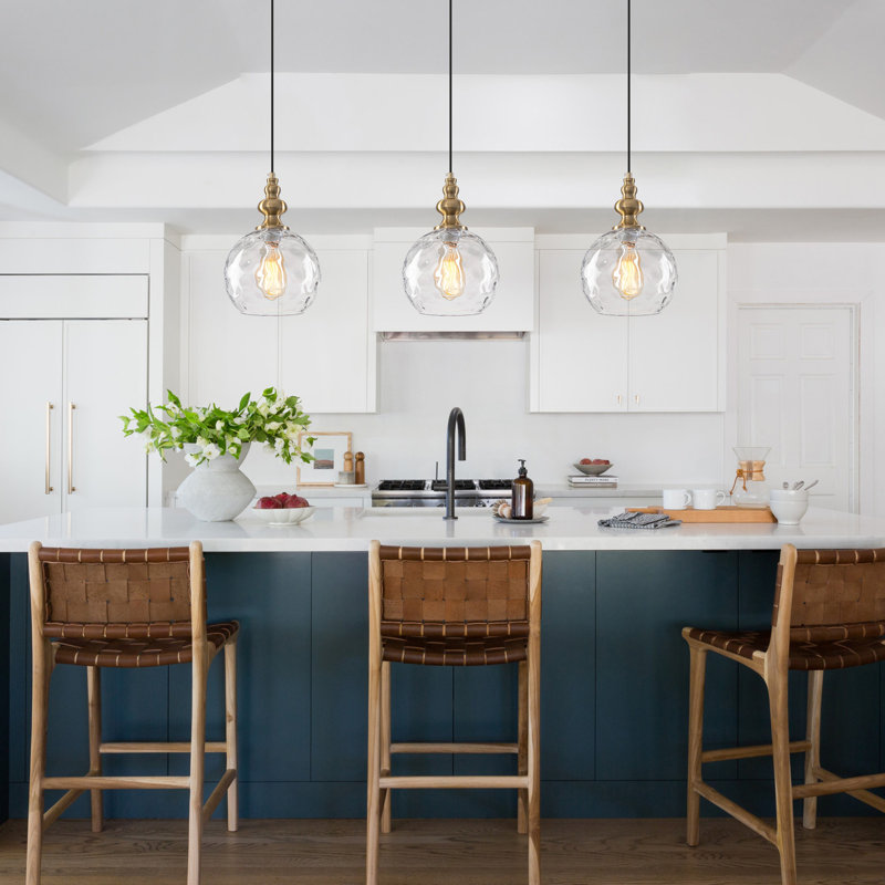 1-light Hammered Glass Globe Pendant Light