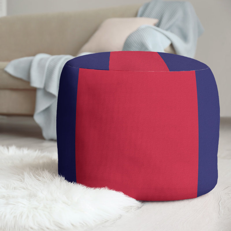 repose-pieds rond 20,5", Bleu marine / Rouge
