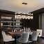 Lustre rectangulaire noir mat à 16 lumières avec détails en cristal Kacy pour îlot de cuisine Kacy-1086283924-1081482810