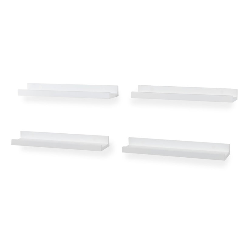 Turnerville 4 Piece Picture Ledge Wall Shelf, White, 1.8" H x 17" W x 3.8" D