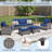 7 Pieces Wicker Outdoor Furniture Set, 7-Person Sofa Seating Group With Armchairs & Side Table, All-Weather PE Rattan Outdoor Conversation Set For Courtyard, Garden, Deck, Blue, Beige-894525929