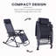 Fauteuil à bascule pliable et inclinable anti-gravité avec oreiller, porte-gobelet et porte-téléphone, idéal pour la détente à l'extérieur et facile à transporter.