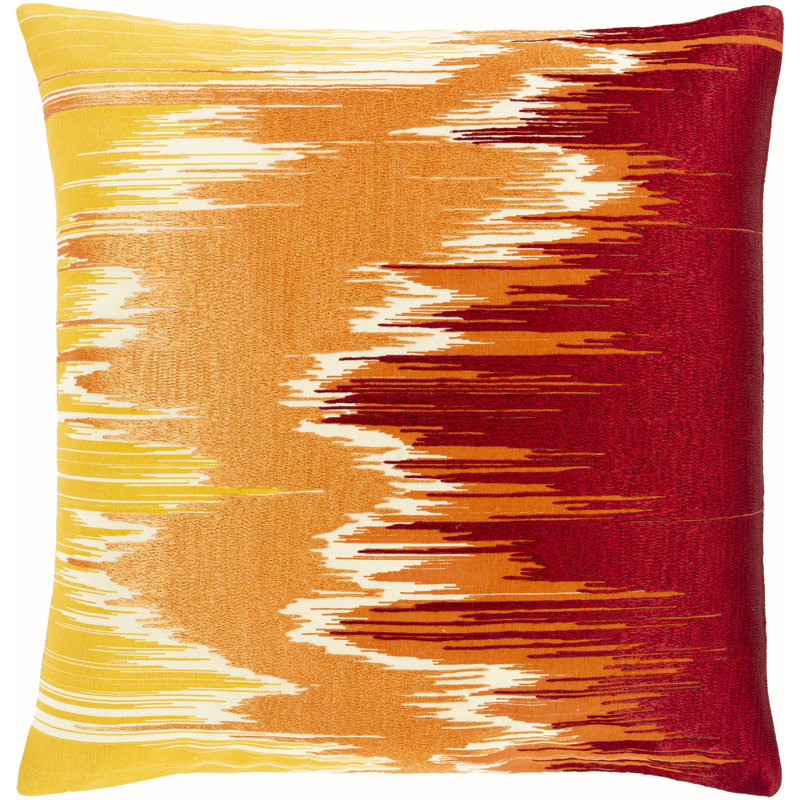 Housse et insert de coussin carré Lexi, Foncé / Rouge / Clair / Orange, 22 po x 22 po