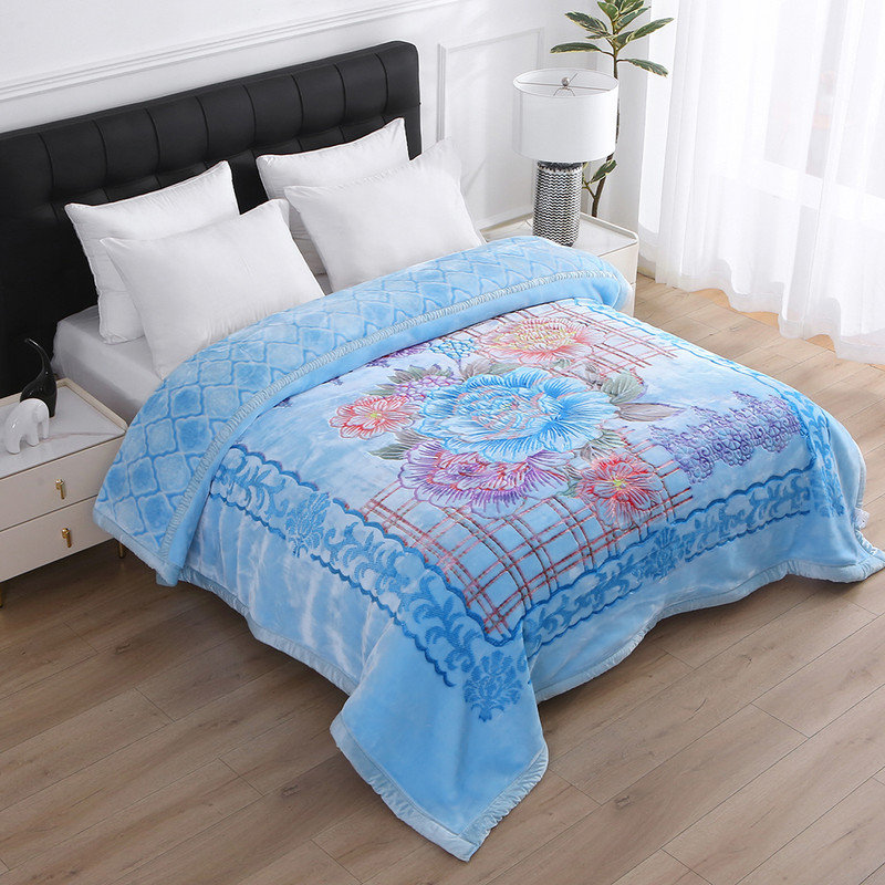 Couverture épaisse pour lit moelleux, couverture en molleton double face 2 plis, 87 po x 94 po, couverture chaude et confortable pour toutes les saisons