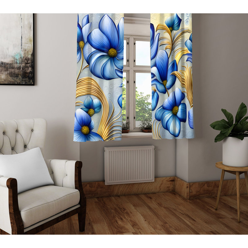 Paire de rideaux semi-transparents en polyester Aretta, L 20 po x L 82 po