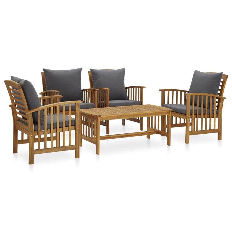 Costanza 5 Piece Lounge Chair with Cushions, Gray