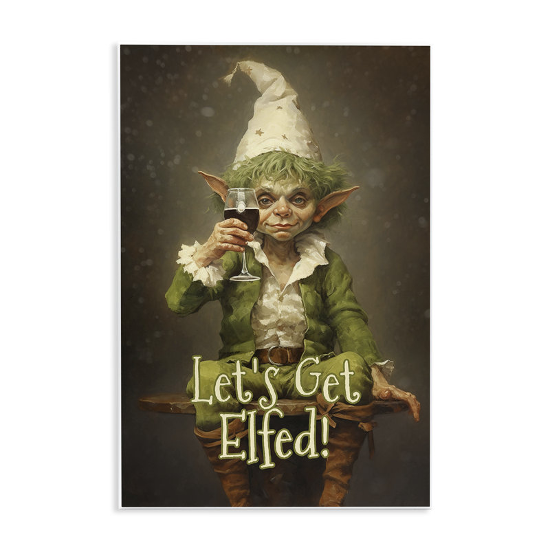 Plaque murale «Let's Get Elfed» par Tina LeCour, H 15 po x l 10 po