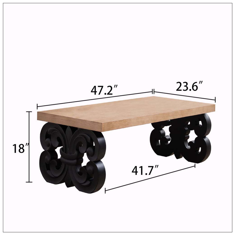 Table basse 47 po, Natural+black