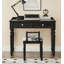 Black Retro Desk with Two Drawers