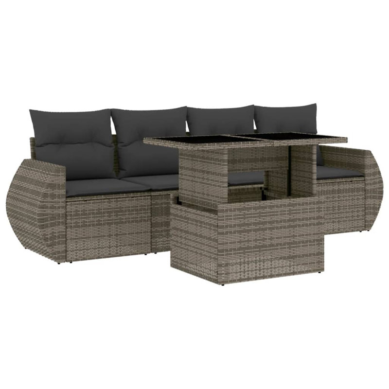 Vidaxl Garden Sofa Set Grey, Dark Grey
