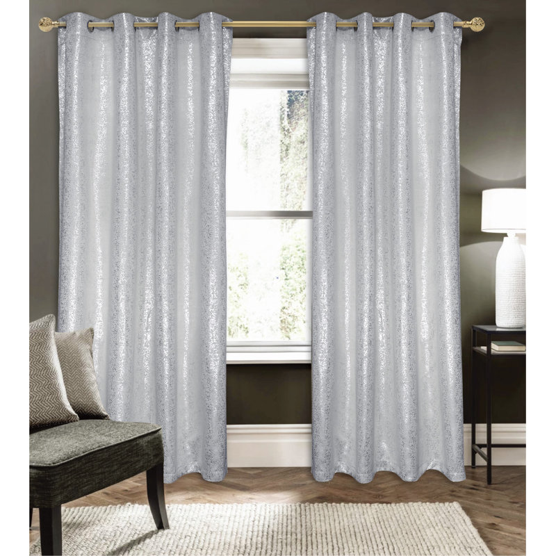 Rideau occultant en polyester Tampere, L 54 po x L 90 po, Argent