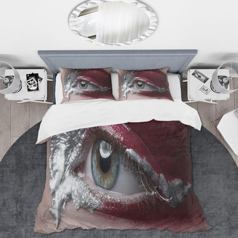 Retouched Photo - Modern Duvet Cover Set - Microfiber Polyester, Queen Duvet Cover + 2 Standard Shams