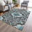 Machine Washable Indoor/Outdoor Xhevrie Teal Rug-466249450
