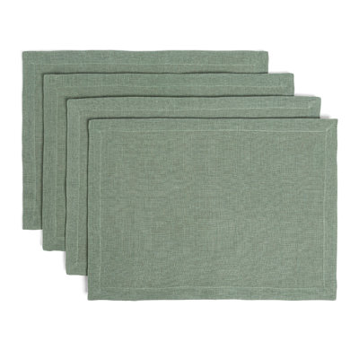 Over&Back 100% Linen Woven Placemats, Set of 4