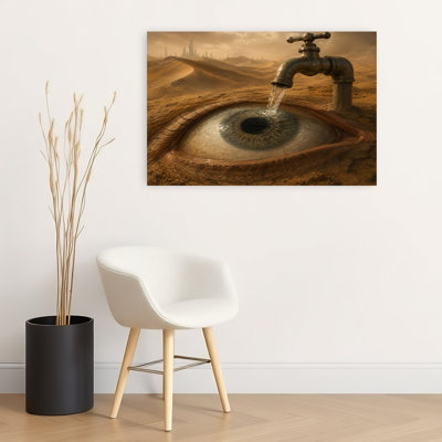 Eye Wide Open Abstract Contemporary Wall Art Print by Katie Towers - Wrapped Canvas Print