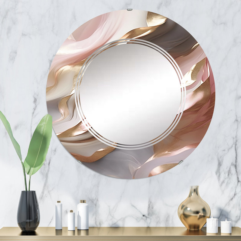 Ostadar - Miroir mural moderne rond, 32 po x 32 po
