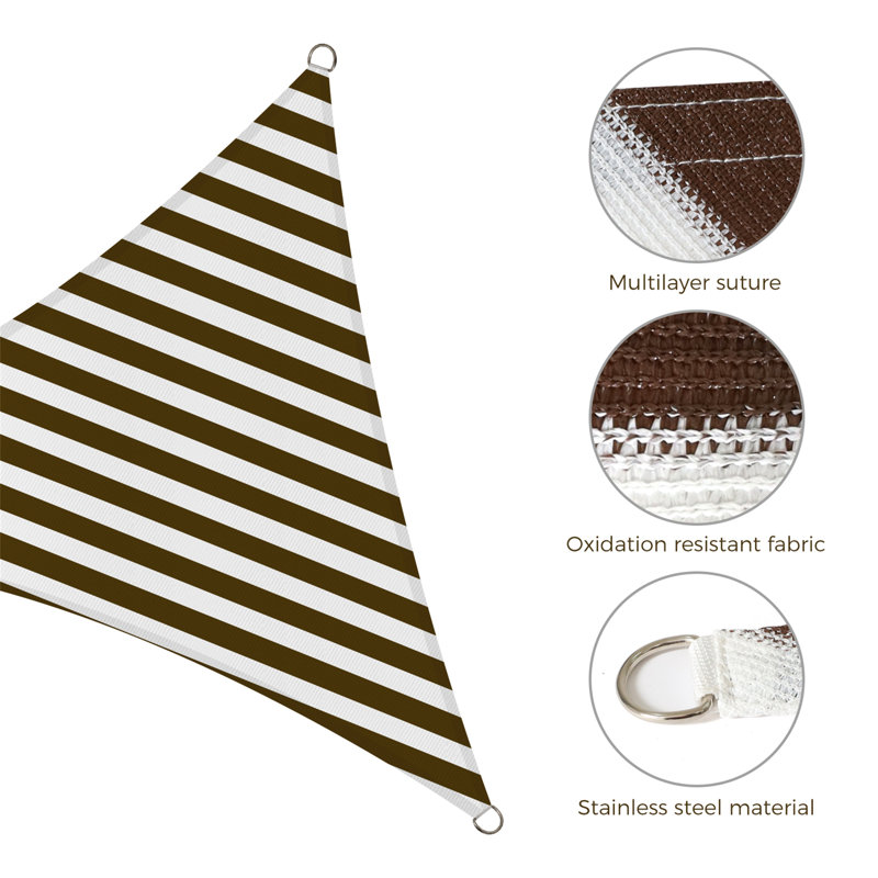 Toile d'ombrage triangulaire 14 ", Café, 14 pi x 4 pi