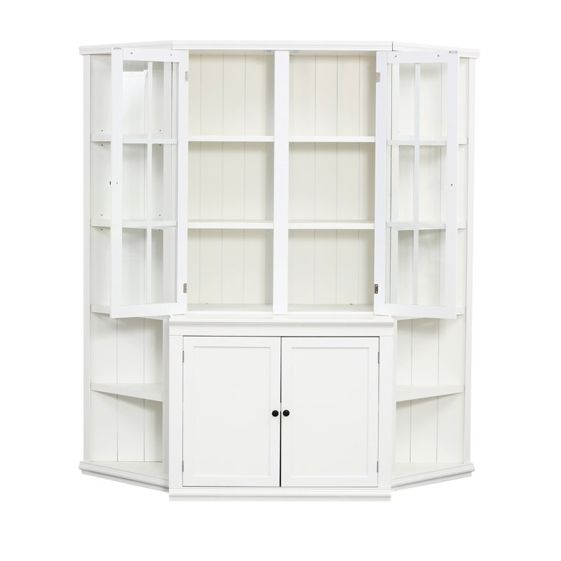 Vitrine haute 75,25 po et deux tablettes triangulaires