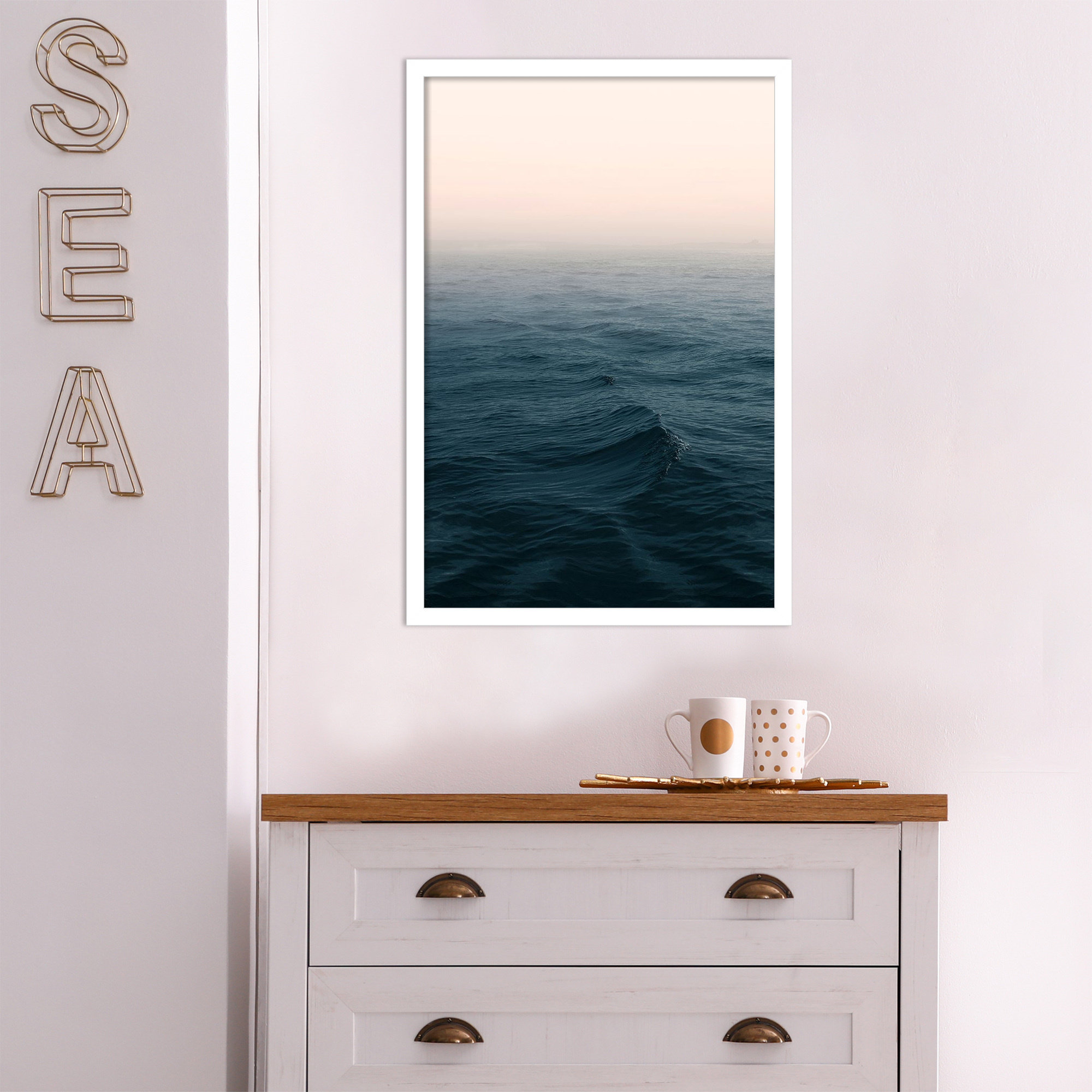 Ocean by Ian Winstanley, White, 17" W x 25" H