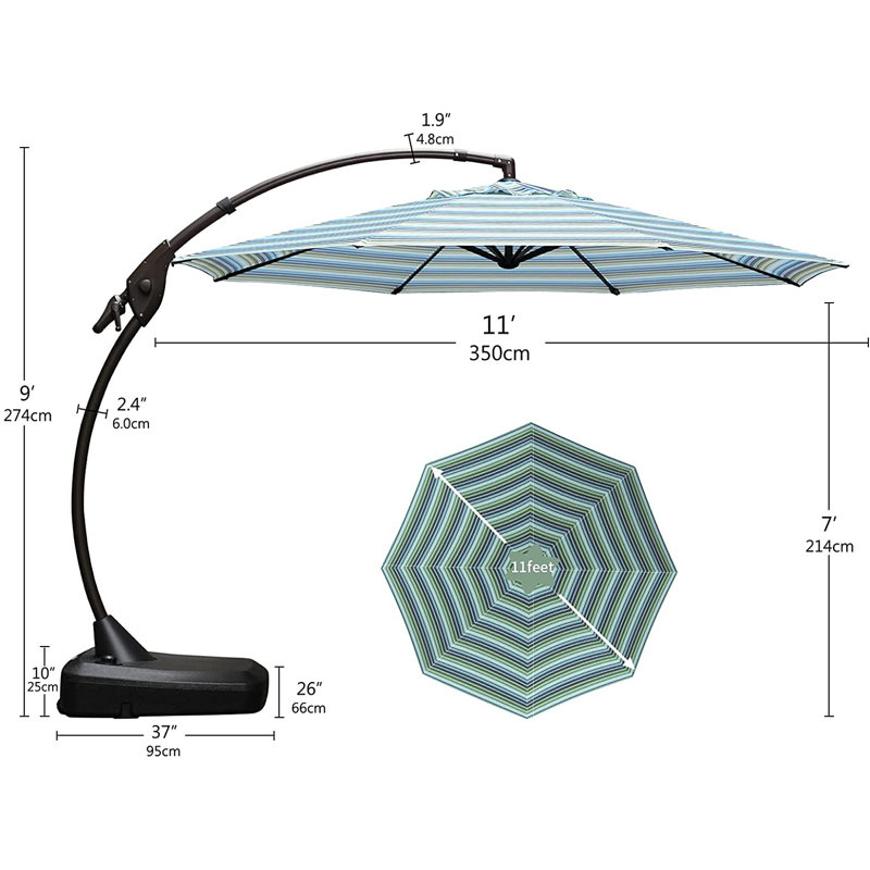 Parasol en porte-à-faux avec base Jackline