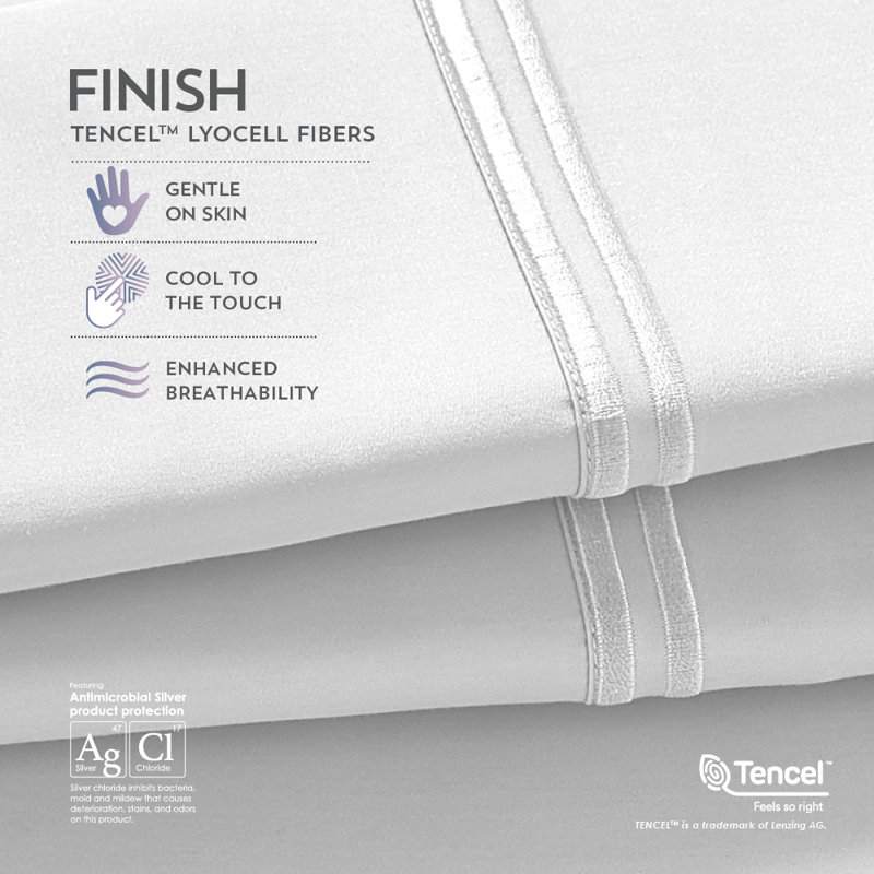 Premium Refreshing TENCEL™ Lyocell Pillowcase Set, King, Blue