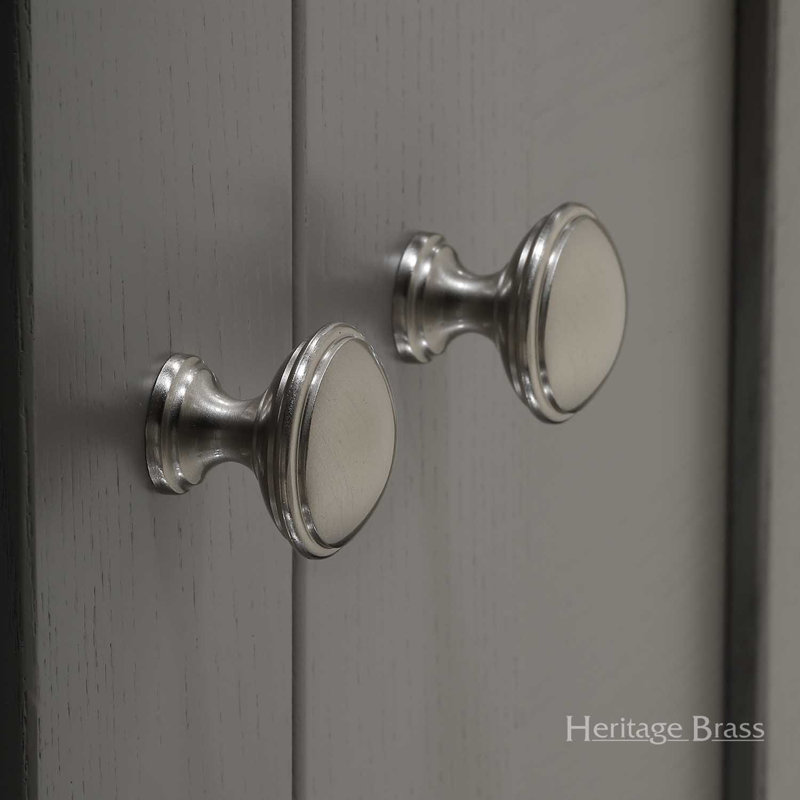 Heritage Brass Heritage Cabinet Knob Domed Design, Satin Nickel, 3cm H x 3.8cm W x 3.8cm D