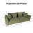 Compressed Sectional Sofa, Oversized 2-Seater Cloud Couch in Boucle Fabric, Modern Living Room Accent Sofa with Pillows(Green)-131402836