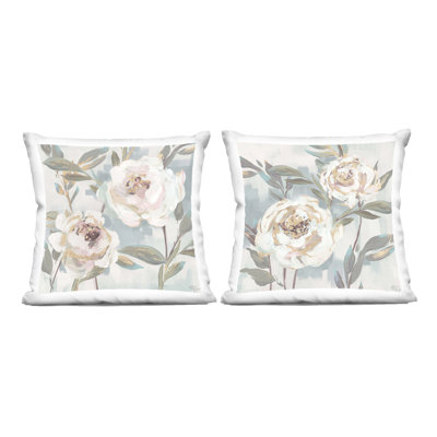 Stupell Industries Country Antique Blossoms Design by Nina Blue Throw Pillow (Set of 2)