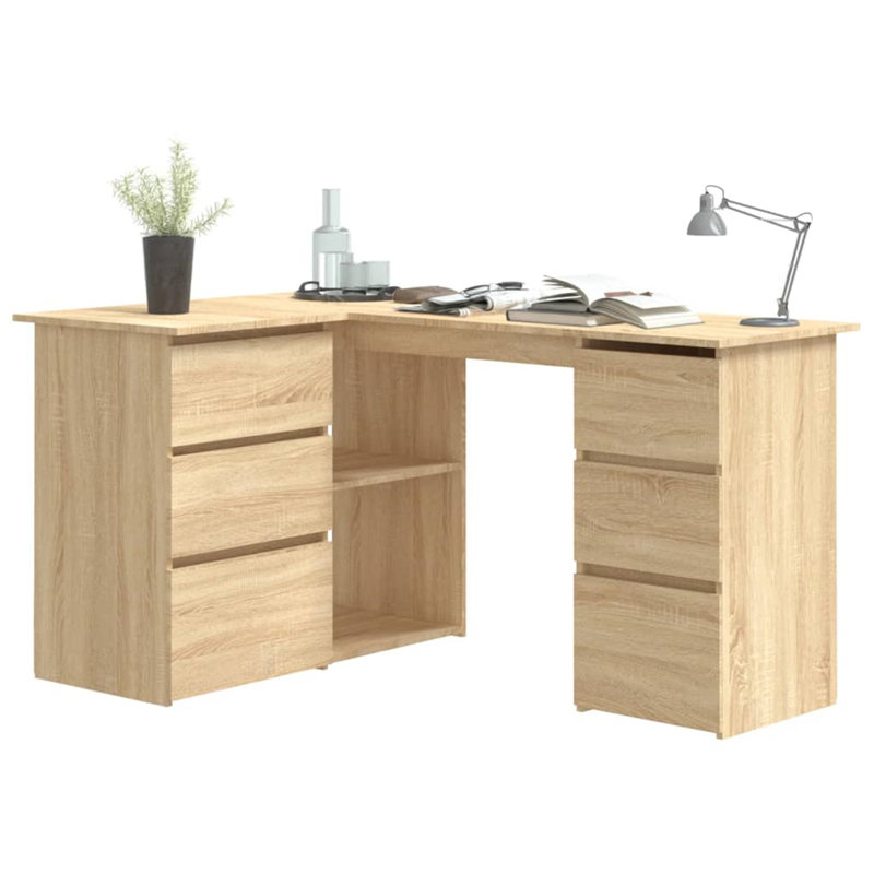 Abdirizaq Corner Computer Desk, Sonoma Oak
