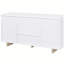 Crédence de rangement 2 portes Moyo Modern Modern - Pin blanc et pin vieilli
