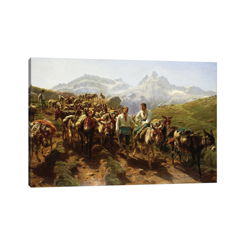 Spanish Muleteers Crossing The Pyrenees, 1857 by Rosa Bonheur - Wrapped Canvas Print, 20.32 cm H x 30.48 cm W