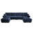 141.7" U Shaped Chenille Upholstered Sofa With Throw Pillows And Ottoman For Living Room, Lounge, Office Space-1459418614