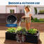 Modern Black Steel Raised Garden Bed – Rectangular Planter Box with Removable Dividers, Weather-Resistant, Tool-No Assembly Required, Excellent Drainage, Outdoor & Indoor, with Base-1155543151