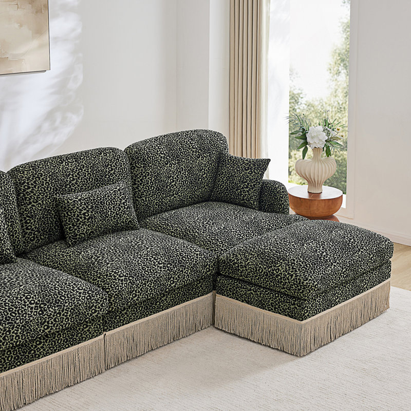 Canapé Comfy Leopard, Green Chenille