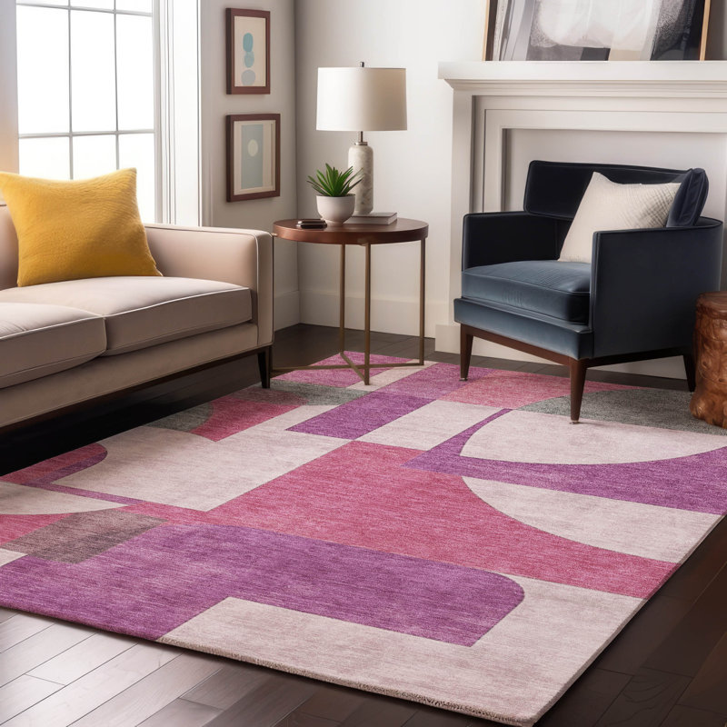 Tapis Mid-Century Premium lavable à la machine Mehara AMF1692, Rectangle 5 pi x 7 pi 6 po