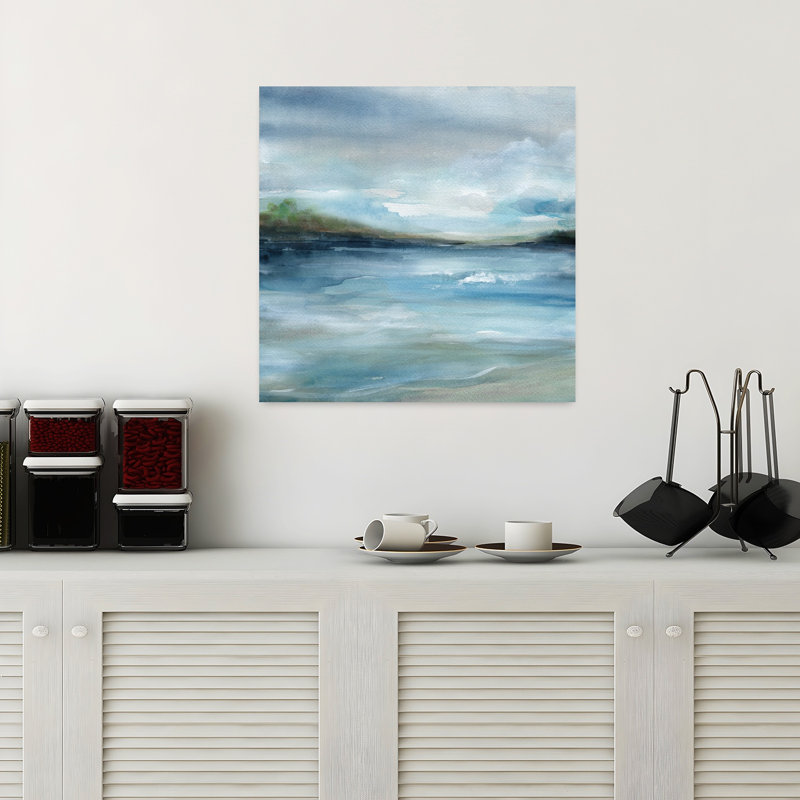 High Tides II, art mural minimaliste contemporain contemporain côtier, H 18 po x l 18 po