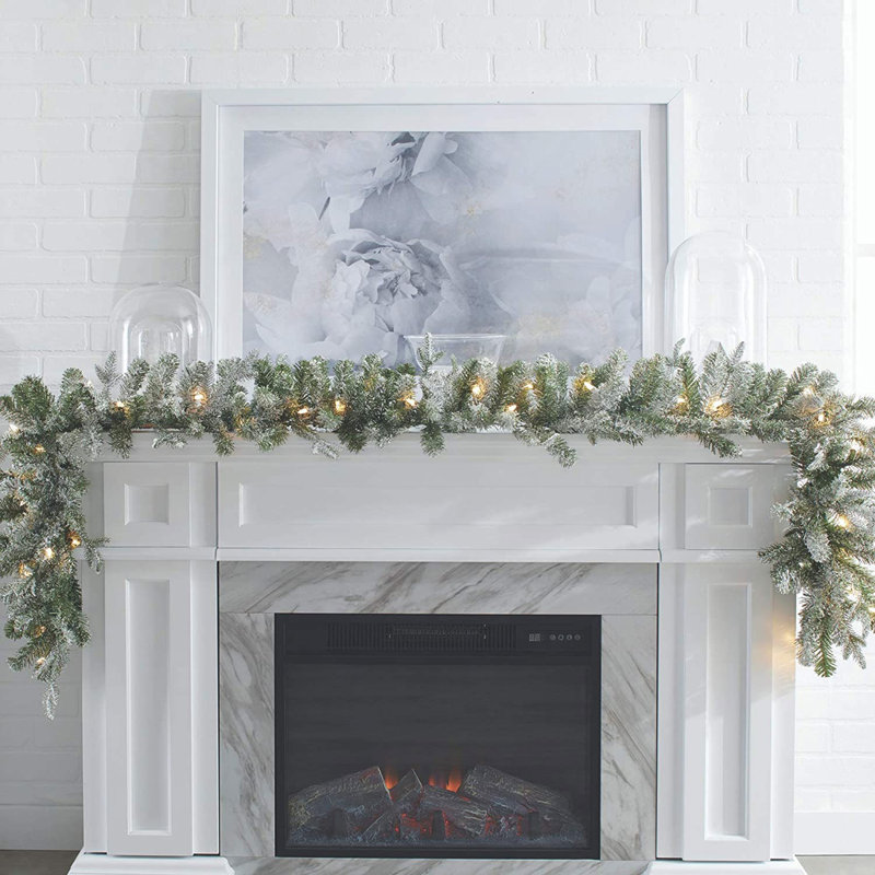 108'' in. Lighted Faux Fir Garland