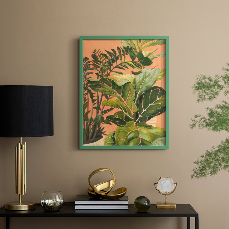 Golden Hour Greenery I, reproduction encadrée - bois massif, H 30 po x l 24 po, Vert