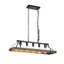 Luminaire suspendu 34 po en or noir pour la cuisine - 5 douilles d'ampoule E26, hauteur de chaîne réglable, douille suspendue de style rétro, salle à manger, îlot, espace de vie