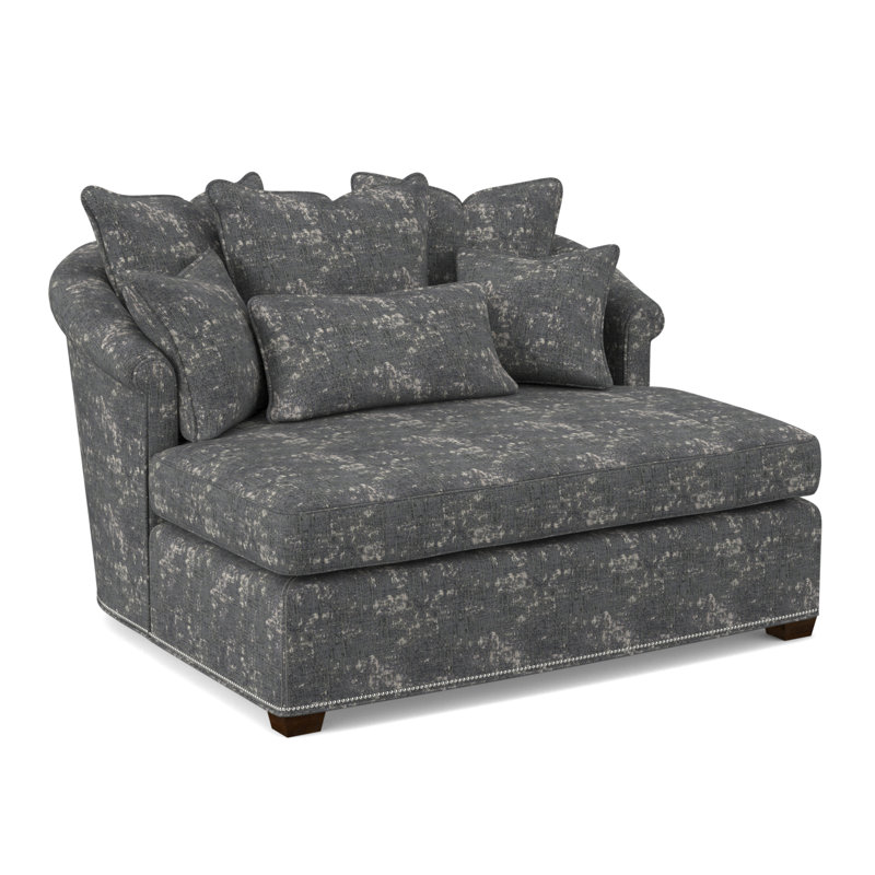 Josephine Chaise Lounge, American Walnut, Margaret Lipstick Polyester Blend