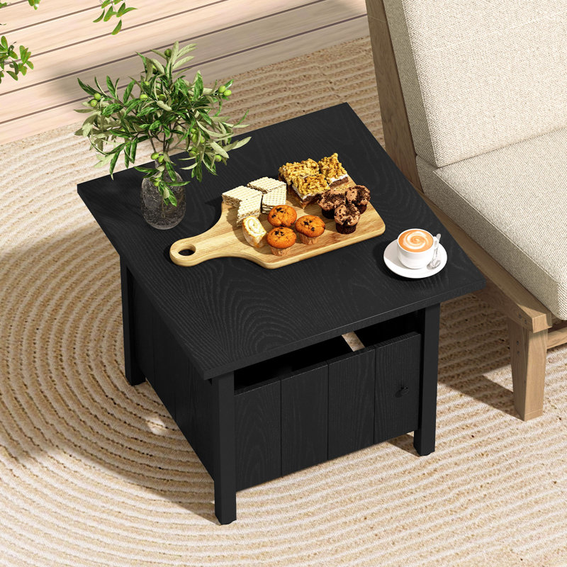  Table d'appoint d'extérieur avec base de parasol pour trou de patio de 1,89 po, 1