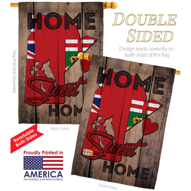 Drapeau de maison en polyester à 2 côtés 40 x 28 po