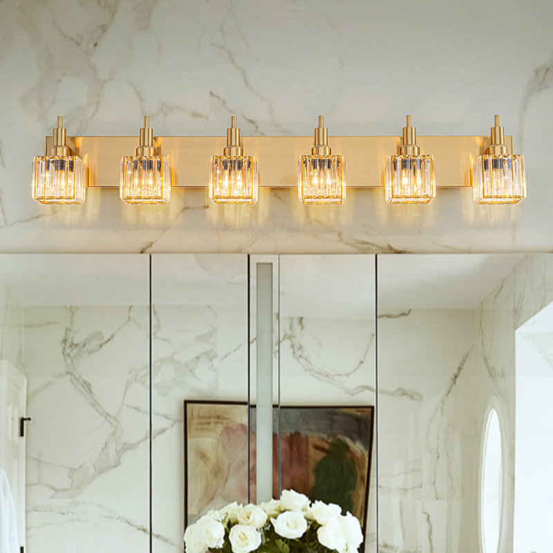 Éclairage pour meuble-lavabo à intensité variable Taevion, Doré, 6 lumières