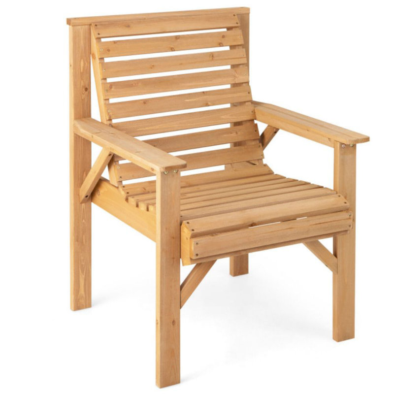 Chaise de patio en bois de sapin Millwood Pines